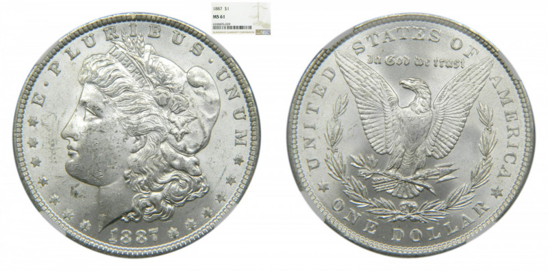 ESTADOS UNIDOS. 1887. Dólar Morgan. (km#110) Encapsulado por NGC
MS61