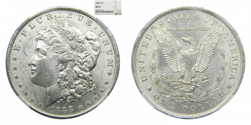 ESTADOS UNIDOS. 1888 O. New Orleans. Dólar Morgan. (km#110) Encapsulado por NGC...