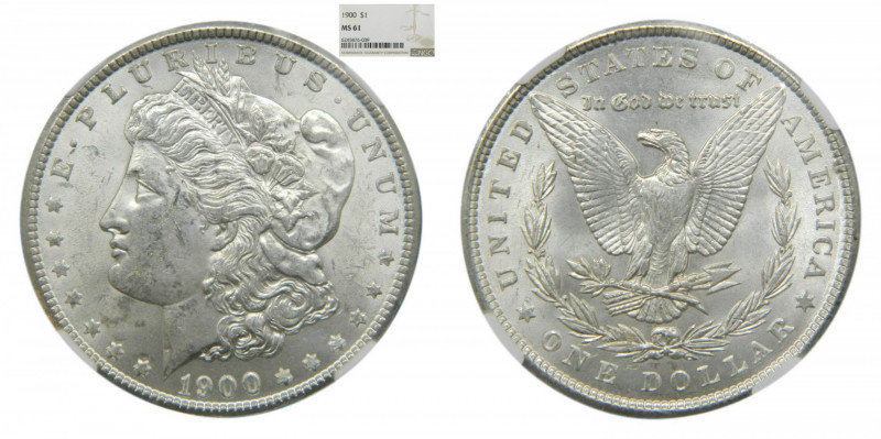 ESTADOS UNIDOS. 1900. Dólar Morgan. (km#110). Encapsulado por NGC
MS61