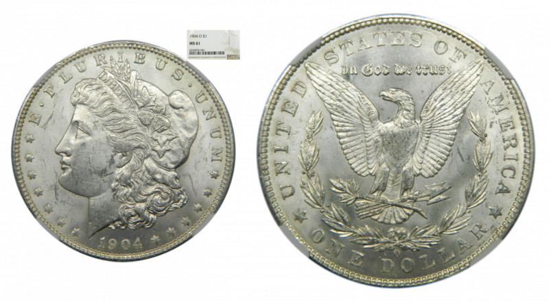 ESTADOS UNIDOS. 1904 O. New Orleans. Dólar Morgan. (km#110) Encapsulado por NGC....