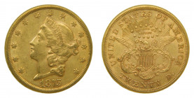 ESTADOS UNIDOS 1875. S San Francisco. 20 dólares. (km#74.2) 33,45 gr Au. 
MBC
