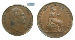 GRAN BRETAÑA. Farthing 1837 William IV (km#705) cooper. Great Britain. PCGS MS63 BN
MS63