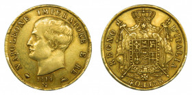 ITALIA. Kingdom of Napoleon 1814 M Milán. 40 liras. (km#12) 12,9 gr Au.
MBC