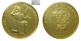 PANAMA 1975. 500 Balboas. (km#42) 41,7 gr Au. NGC MS52 DPL. Vasco Nuñez de Balboa Descubrimiento del pacífico. 500 aniversario. Rara. 
MS62