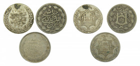 Lote Afganistán 3 monedas. Rupee AH1322 (km#842.1) AH 1333(km#853) AH1347 (km#842.1). Una estuvo colgada. 
MBC-