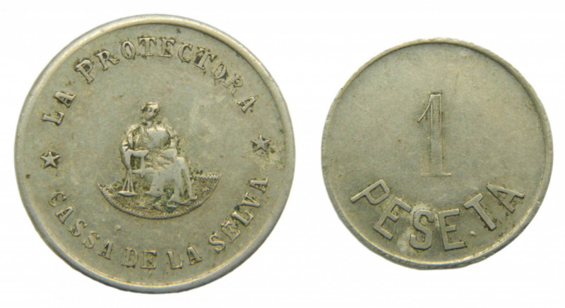 Cassà de la Selva (Gironès). Cooperativa La Protectora. 1 Peseta. LL-1894. Ni.
...