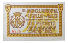 Catalunya. Consell Municipal de Castellar del Vallès. 1 pesseta. 23 març 1937. AT-691. 
EBC