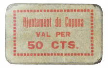 Catalunya. Ajuntament de Copons. 50 cèntims. AT-870. Cartón. RARO.
MBC