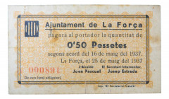 Catalunya. Ajuntament de la Força. 0,50 pessetes. 16 maig 1937. AT-1040.
MBC