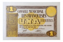 Catalunya. Consell Municipal les Franqueses. 1 pesseta. 5 juny 1937. AT-1051a. T-1226a
SC