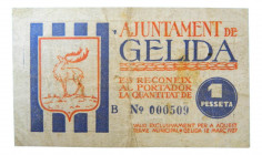 Catalunya. Ajuntament de Gelida. 1 pesseta. 12 març 1937. AT-1109.
MBC