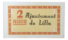 Catalunya. Ajuntament de Lilla. 2 pessetes. AT-1303a. Escaso. 
SC