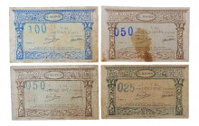 Catalunya. Consell Municipa El Masnou. 1 pesseta, 50 cèntims, 50 cèntims y 25 cèntims. AT- 1466, AT-1467, AT-1467 y AT-1468h. 
MBC+/MBC-