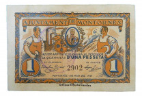 Catalunya. Ajuntament de Montornès. 1 pesseta. 1 maig 1937. AT-1591.
MBC+