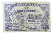 Catalunya. Ajuntament de Mora d´Ebre. 1 pesseta. 10 juny 1937. AT-1611. 
EBC