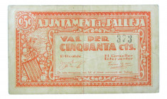 Catalunya. Ajuntament de Pallejà. 50 cèntims. AT-1770b. 
MBC