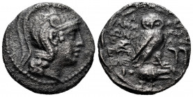 Attica. Athens. New Style Tetradrachm. 152-151 BC. Ammonios, Kallias, and Epiphanes magistrates. (Hgc-4, 1602). (Thomson-593c). Anv.: Helmeted head of...