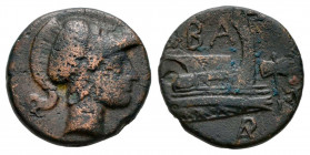 Kingdom of Macedon. Demetrios I Poliorketes. AE 15. 290-283 BC. Karia. (SNG München-1056). (SNG Alpha bank-956). (Hgc-3.1, 1026b). Anv.: Helmeted head...