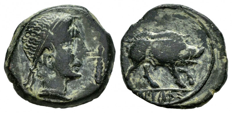 Kastilo-Castulo. Quadrans. 180 BC. Cazlona (Jaén). (Abh-737). (Acip-2151). (C-47...