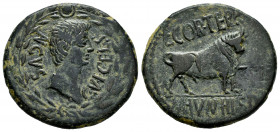 Kelse-Celsa. Augustus period. Unit. 27 a.C.-14 d.C. Velilla de Ebro (Zaragoza). Times of Augustus. (Abh-806). (Acip-3161). Anv.: Laurea, inside head o...