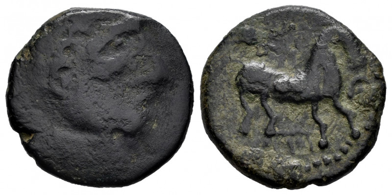 Phoenician. Semis. Uncertain mint. (C-10). Ae. 6,01 g. Horse type, palm behind. ...