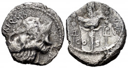 Nerius. Cn. Nerius, L.Cornelius y C. Claudius. Denarius. 49 BC. Rome. (Ffc-940). (Craw-441/1). (Cal-1047). Anv.: NERI. Q. VRB., (NE y VR interlace), b...
