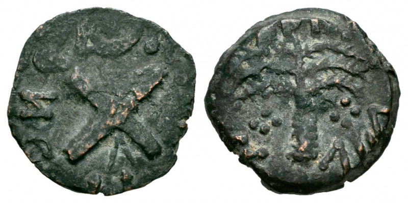 Judaea. Antonius Felix. Prutah. RY 14 = 54 CE. Jerusalem. Struck under Claudius....