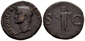 Agrippa. Unit. 37-41 d.C. Rome. (Spink-1812). (Ric-58). Rev.: Neptune standing to left, holding small dolphin and trident; S-C across fields. Ae. 12,1...