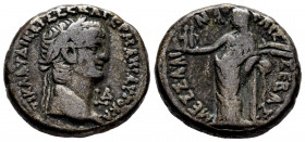 Claudius. Tetradrachm. 43-44 d.C. Alexandria. (Dattari-126). Anv.: Laureate head right; L ∆ before. Rev.: Messalina standing up holding two children. ...