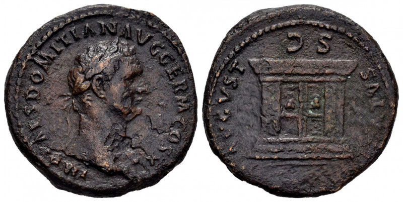 Domitian. Unit. 85 d.C. Rome. (Ric-224). (Bmcre-291). (C-414). Anv.: IMP CAES DO...