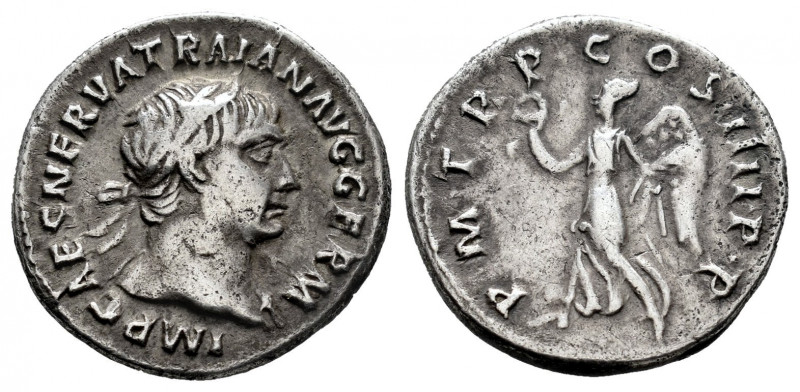 Trajan. Denarius. 101-102 d.C. Rome. (Ric-60). (Woytek-130). (Bmcre-121). Anv.: ...