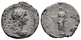 Trajan. Denarius. 114-116 d.C. Rome. (Spink-3150). (Ric-343). (Seaby-278). Rev.: P M TR P COS VI P P S P Q R. Felicitas standing facing, head to left,...