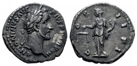 Antoninus Pius. Denarius. 148-149 d.C. Rome. (Ric-177). (Bmcre-654). (Rsc-240). Anv.: ANTONINVS AVG PIVS P P TR P XII, laureate head right. Rev.: COS ...