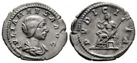 Julia Maesa. Denarius. 218-222 d.C. Rome. (Ric-IV 268). (Bmcre-76). (Rsc-36). Anv.: IVLIA MAESA AVG, draped bust to right. Rev.: PVDICITIA, Pudicitia ...