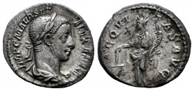Severus Alexander. Denarius. 227 d.C. Rome. (Ric-IV 127). (Bmcre-329). (Rsc-9). Anv.: IMP C M AVR SEV ALEXAND AVG. Laureate and draped bust right. Rev...