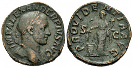 Severus Alexander. Sestertius. 231-235 d.C. Rome. (Ric-IV 642). (Bmcre-882). (C-503). Anv.: IMP ALEXANDER PIVS AVG, laureate bust to right, slight dra...