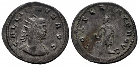 Gallienus. Antoninianus. 265-266 d.C. Antioch. (Spink-10193). (Ric-10193). (Seaby-140). Rev.: CONSERVATOR AVG. Aesculapius standing left, leaning on s...