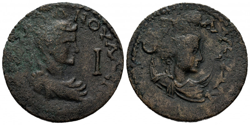 Saloninus. 10 Assaria. 258-260 d.C. Sillyum, Pamphylia. (Sng France-1010). Anv.:...