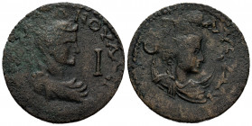 Saloninus. 10 Assaria. 258-260 d.C. Sillyum, Pamphylia. (Sng France-1010). Anv.: (ΠO ΛIK CAΛΩN OYAΛЄPI)ANO CЄB. laureate, draped and cuirassed bust ri...