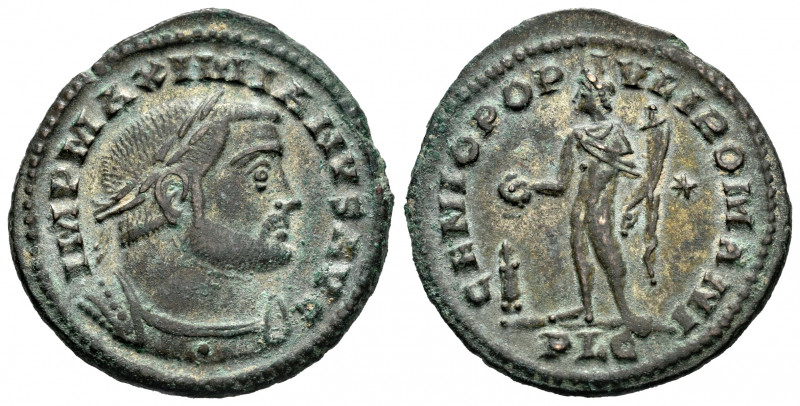 Maximianus. Follis. 303-305 d.C. Lugdunum. (Spink-13248). (Ric-253). Rev.: GENIO...