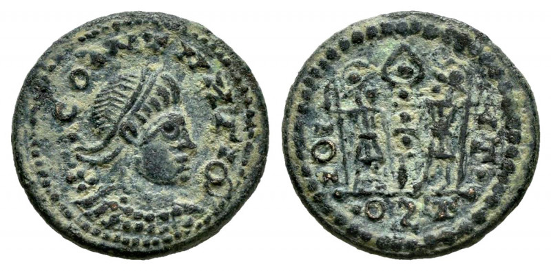 Constantius Gallus. AE 4. Ostia. Ae. 1,24 g. Barbarous imitation. Magnificent pi...