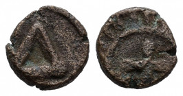 Anonymous. 4 Nummi. 555-590 d.C. Carthago Spartaria. Minted between the reigns of Justinian I and Mauricius Tiberius. Ae. 0,87 g. Publication Hécate N...