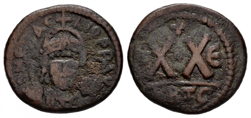 Heraclius. 1/2 follis. 610-641 d.C. Carthage. (Sear-874). Anv.: D N ERACLIO PP A...