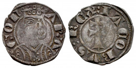 The Crown of Aragon. Jaime II (1291-1327). Dinero. Jaca (Huesca). (Cru-364). (Cru C.G-2182). Ve. 1,04 g. VF. Est...25,00. 

Spanish description: Cor...