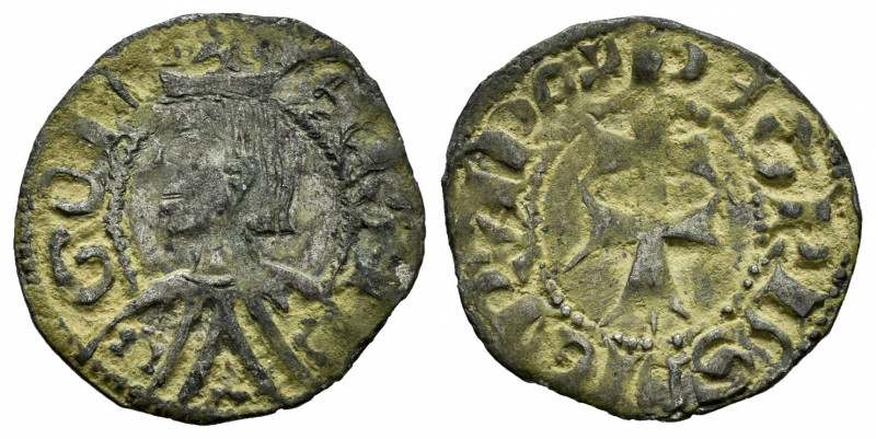 The Crown of Aragon. Pedro IV (1336-1387). Dinero. Aragon. (Cru-563). Ve. 0,93 g...