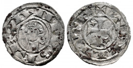 Kingdom of Castille and Leon. Alfonso I (1109-1126). Dinero. Toledo. (Bautista-40). Anv.: ANFVS REX . Rev.: T ☽LLETA. Letra O inclompleta, faltándole ...