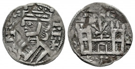 Kingdom of Castille and Leon. Alfonso VIII (1158-1214). Dinero. Calahorra (La Rioja). (Bautista-314). (Abm-196). Ve. 0,56 g. Star and C above the cast...