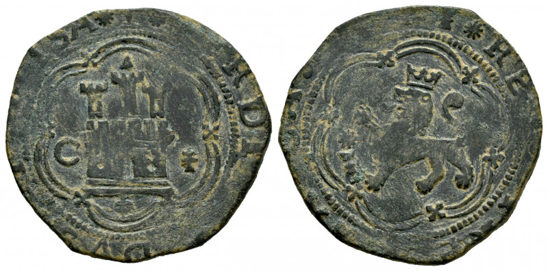 Catholic Kings (1474-1504). 4 maravedis. Cuenca. (Cal-135). (Rs-294). Ae. 6,46 g...