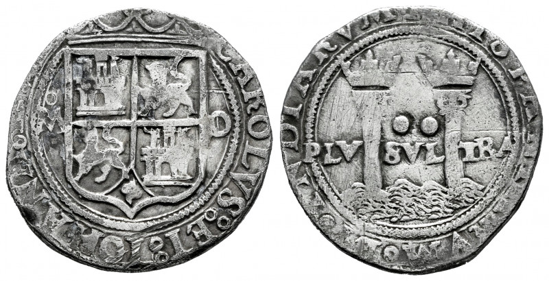 Charles-Joanna (1504-1555). 2 reales. México. (Cal-103). Ag. 5,76 g. Shield betw...