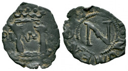 Charles I (1516-1556). Cornado. Pamplona. (Cal-41). (Ros-4.2.7, Nº3). Anv.: Crowned pillars of Hercules over the sea. PL - VS - V. Rev.: The legend be...